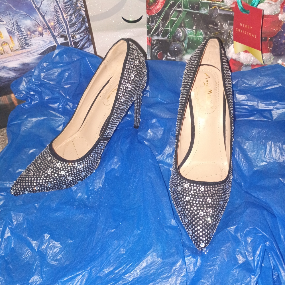 Anne Michelle Black and Silver Heels